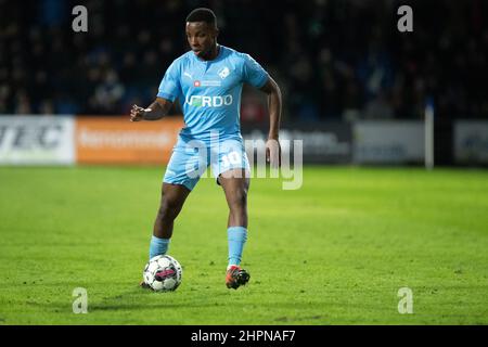 Randers, Denmark. 21st, February 2022. Tosin Kehinde (10) of Randers FC seen during the 3F Superliga match between Randers FC and Viborg FF at Cepheus Park in Randers. (Photo credit: Gonzales Photo - Balazs Popal). Stock Photo