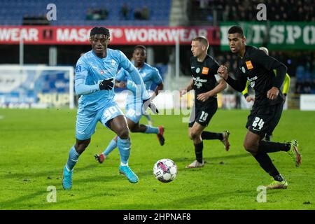 Randers, Denmark. 21st, February 2022. Stephen Odey (90) of Randers FC seen during the 3F Superliga match between Randers FC and Viborg FF at Cepheus Park in Randers. (Photo credit: Gonzales Photo - Balazs Popal). Stock Photo