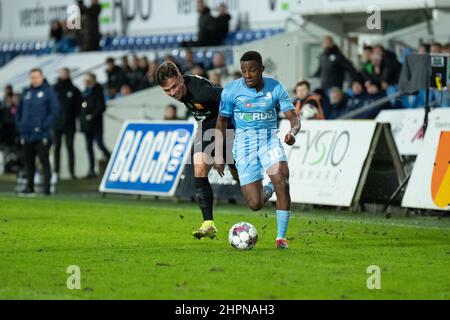 Randers, Denmark. 21st, February 2022. Tosin Kehinde (10) of Randers FC seen during the 3F Superliga match between Randers FC and Viborg FF at Cepheus Park in Randers. (Photo credit: Gonzales Photo - Balazs Popal). Stock Photo