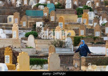 Sale cemetery outside the Rabat medina - Morocco. Stock Photo