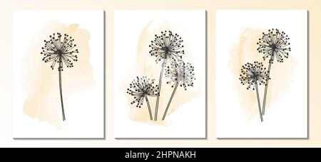 A set of modern universal art posters. Suitable for greeting cards, posters, holiday cards, corporate cards, invitations. Abstract design. Vector Stock Vector