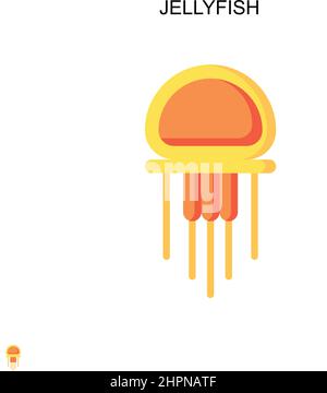 Jellyfish Simple vector icon. Illustration symbol design template for web mobile UI element. Stock Vector