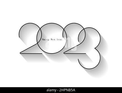 2023 New Year logo design. Holiday greeting card. Vector illustration. Holiday design for greeting card, invitation, calendar, party, black holiday Stock Vector
