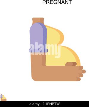 Pregnant Simple vector icon. Illustration symbol design template for web mobile UI element. Stock Vector