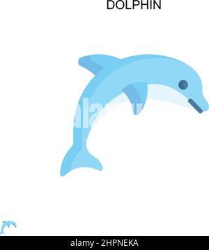 Dolphin Simple vector icon. Illustration symbol design template for web mobile UI element. Stock Vector
