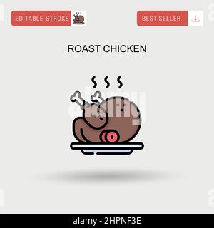 Roast chicken Simple vector icon. Illustration symbol design template ...