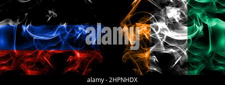 Professions Background Ukraine and Ivory Coast flags waving on isolated white background Stock ...
