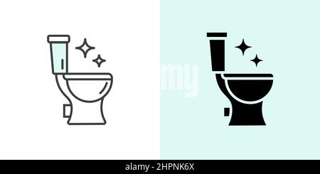 Toilet seat outline icon wc logo line. Vector editable toilet sign clean wc bowl Stock Vector