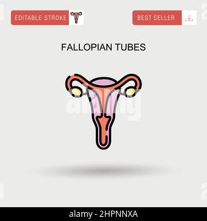 Fallopian tubes Simple vector icon. Stock Vector
