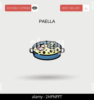 Paella Simple vector icon. Stock Vector