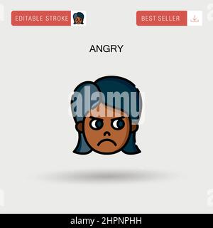 Angry Simple vector icon. Stock Vector