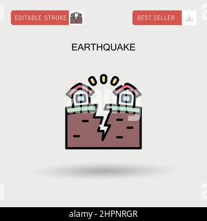 Earthquake Simple vector icon. Stock Vector
