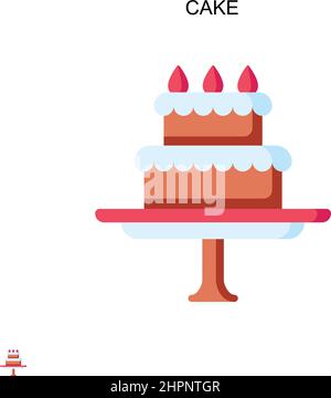 Cake Simple vector icon. Illustration symbol design template for web mobile UI element. Stock Vector