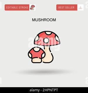 Mushroom Simple vector icon. Stock Vector