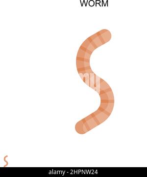 Worm Simple vector icon. Illustration symbol design template for web mobile UI element. Stock Vector