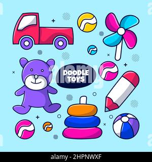 Hand drawn doodle toys vector illustration Stock Vector