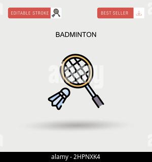 Badminton Simple vector icon. Stock Vector