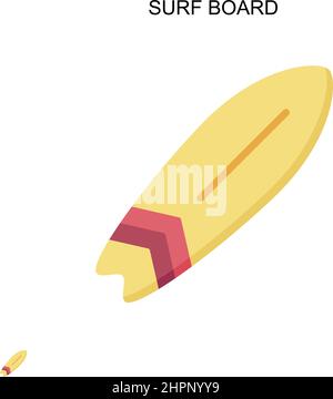 Surf board Simple vector icon. Illustration symbol design template for web mobile UI element. Stock Vector