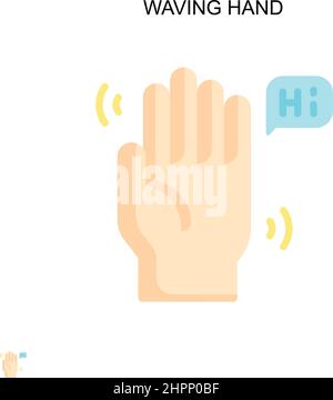 Waving hand Simple vector icon. Illustration symbol design template for web mobile UI element. Stock Vector