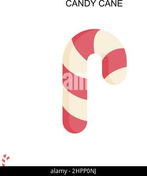 Candy cane Simple vector icon. Illustration symbol design template for web mobile UI element. Stock Vector