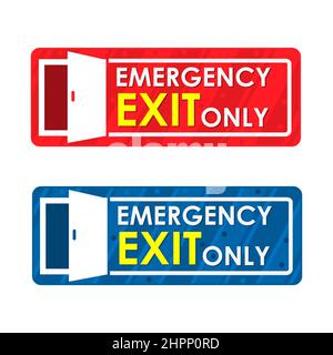 Emergency Exit Only sticker vector illustration. Stock sticker Stock Vector