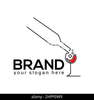 Wine Bar logo vector. Flat design. Vector Illustration on white background Stock Vector