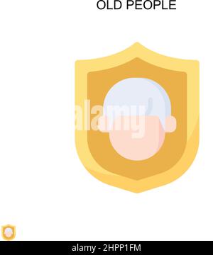 Old people Simple vector icon. Illustration symbol design template for web mobile UI element. Stock Vector