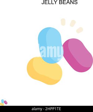 Jelly beans Simple vector icon. Illustration symbol design template for web mobile UI element. Stock Vector