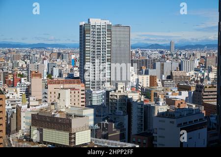 Nagoya, Japan - October 22, 2019: The skyline of Meieki area around Nagoya station as seen from the tower of JR Nagoya station. Nagoya. Japan Stock Photo