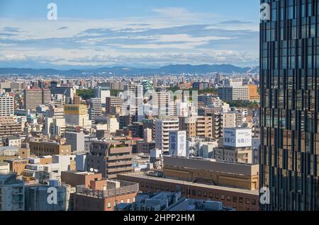 Nagoya, Japan - October 22, 2019: The skyline of Meieki area around Nagoya station as seen from the tower of JR Nagoya station. Nagoya. Japan Stock Photo