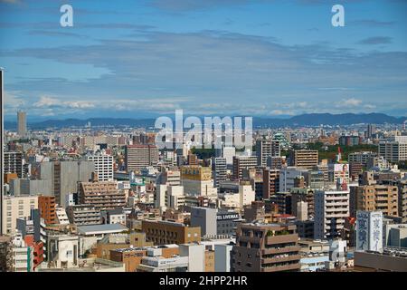 Nagoya, Japan - October 22, 2019: The skyline of Meieki area around Nagoya station as seen from the tower of JR Nagoya station. Nagoya. Japan Stock Photo