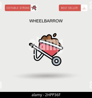 Wheelbarrow Simple vector icon. Stock Vector