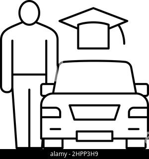 driving lessons for adults line icon vector illustration Stock Vector