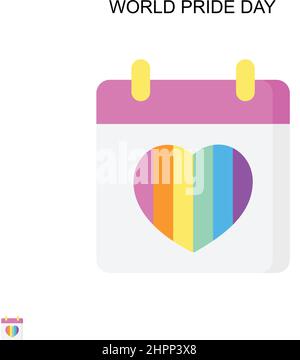 World pride day Simple vector icon. Illustration symbol design template for web mobile UI element. Stock Vector