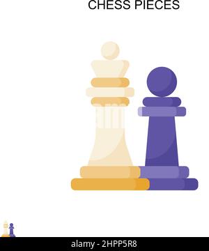 Chess pieces Simple vector icon. Illustration symbol design template for web mobile UI element. Stock Vector