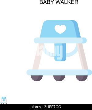 Baby walker Simple vector icon. Illustration symbol design template for web mobile UI element. Stock Vector