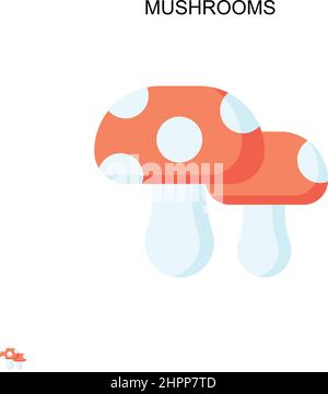 Mushrooms Simple vector icon. Illustration symbol design template for web mobile UI element. Stock Vector