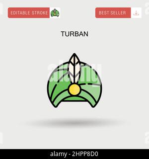 Turban Simple vector icon. Stock Vector