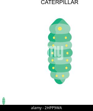 Caterpillar Simple vector icon. Illustration symbol design template for web mobile UI element. Stock Vector