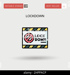 Lockdown Simple vector icon. Stock Vector