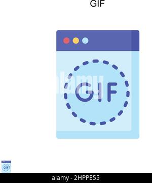 Gif Simple vector icon. Illustration symbol design template for web mobile UI element. Stock Vector