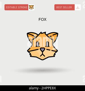 Fox Simple vector icon. Stock Vector