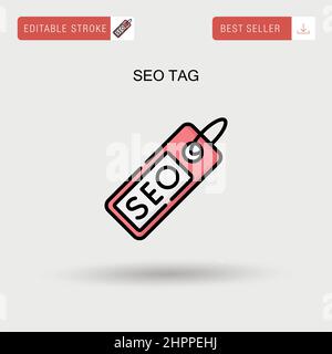 Seo tag Simple vector icon. Stock Vector