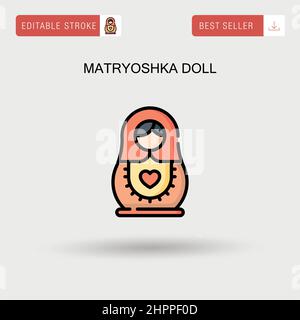 Matryoshka doll Simple vector icon. Stock Vector