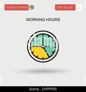 Working hours Simple vector icon. Stock Vector