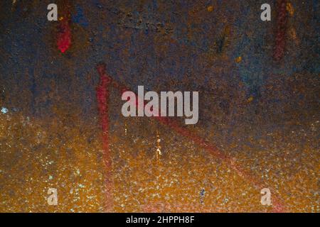 Rusted grunge metal, rust, oxidized steel texture. Industrial metal background texture. Stock Photo