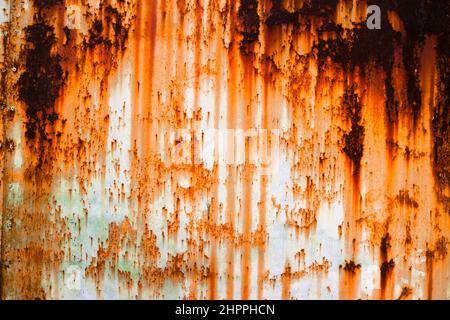 Rusted grunge metal, rust, oxidized steel texture. Industrial metal background texture. Stock Photo