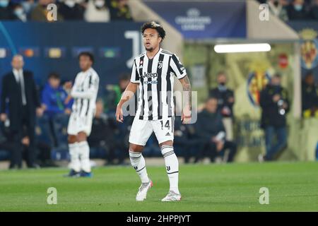 Vila-Real, Spain. 22nd Feb, 2022. Weston McKennie (Juventus) Football/Soccer : UEFA Champions League Round of 16 1st leg match between Villarreal CF 1-1 Juventus FC at the Estadio de la Ceramica in Vila-Real, Spain . Credit: Mutsu Kawamori/AFLO/Alamy Live News Stock Photo