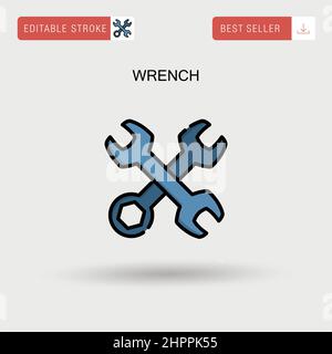 Wrench Simple vector icon. Stock Vector