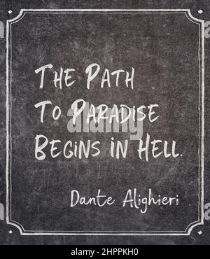 The path to paradise begins in hell ancient Roman poet Dante